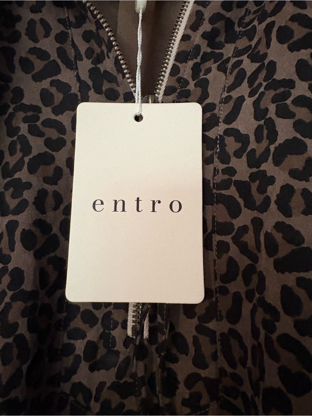 NWT Leopard Print Polo Dress with Striped Rib Trim - Picture 3 of 5